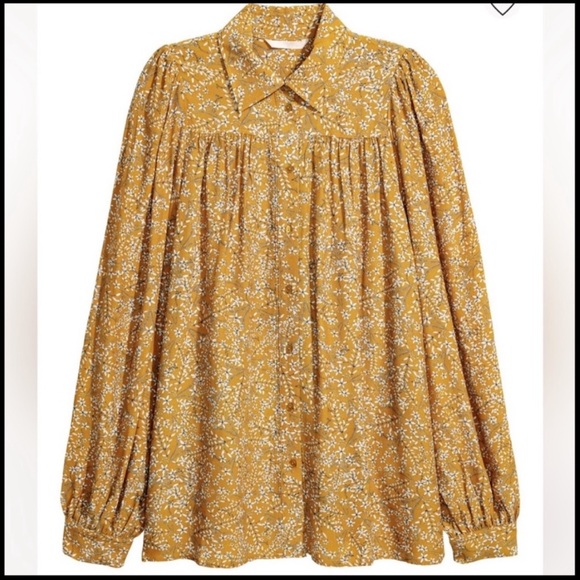 Floral Blouse in yellow Size 10 - Picture 1 of 3